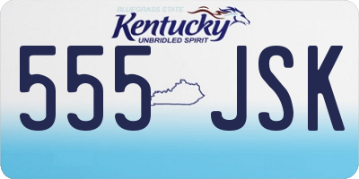 KY license plate 555JSK