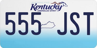 KY license plate 555JST