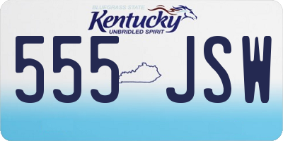 KY license plate 555JSW