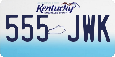 KY license plate 555JWK