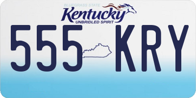KY license plate 555KRY