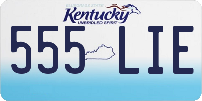 KY license plate 555LIE
