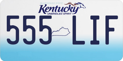 KY license plate 555LIF