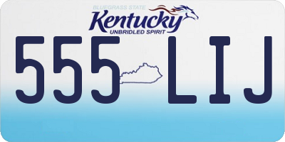 KY license plate 555LIJ