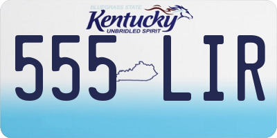 KY license plate 555LIR