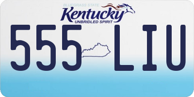 KY license plate 555LIU