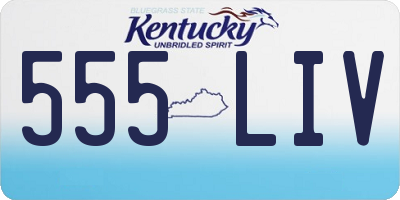 KY license plate 555LIV