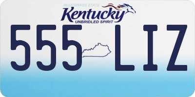 KY license plate 555LIZ