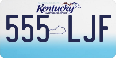 KY license plate 555LJF