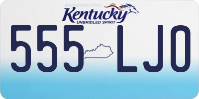 KY license plate 555LJO