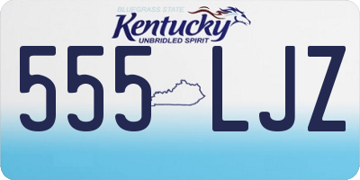 KY license plate 555LJZ