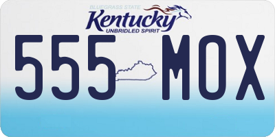 KY license plate 555MOX