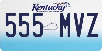 KY license plate 555MVZ