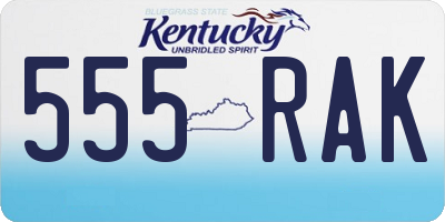 KY license plate 555RAK