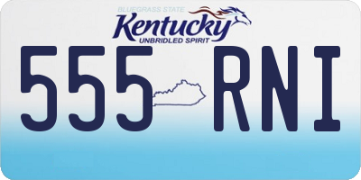 KY license plate 555RNI