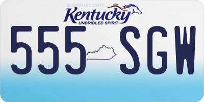 KY license plate 555SGW