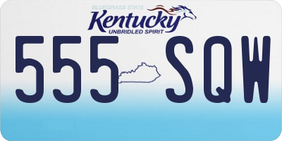 KY license plate 555SQW