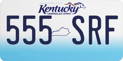 KY license plate 555SRF