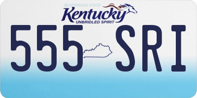 KY license plate 555SRI