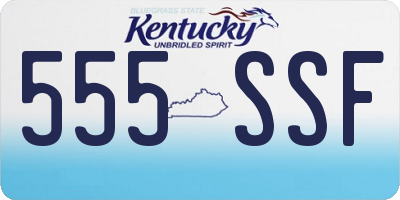 KY license plate 555SSF