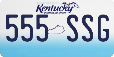 KY license plate 555SSG