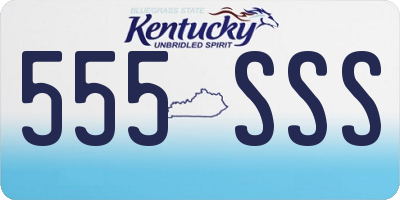 KY license plate 555SSS