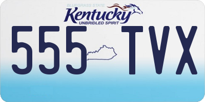 KY license plate 555TVX