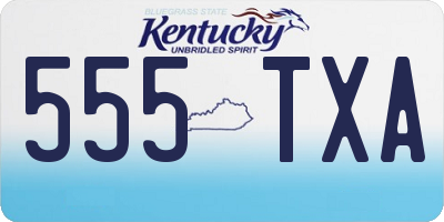 KY license plate 555TXA