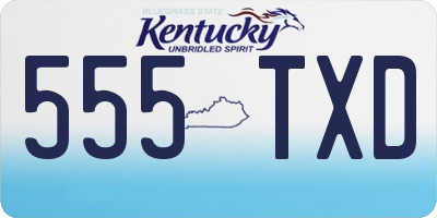 KY license plate 555TXD
