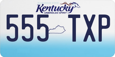 KY license plate 555TXP