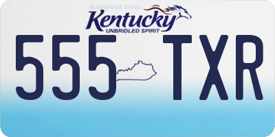 KY license plate 555TXR