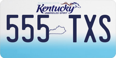 KY license plate 555TXS