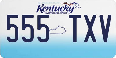 KY license plate 555TXV