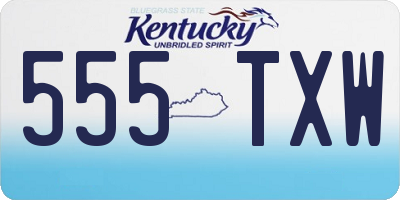 KY license plate 555TXW