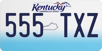 KY license plate 555TXZ