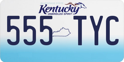 KY license plate 555TYC