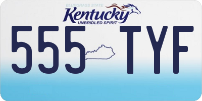 KY license plate 555TYF