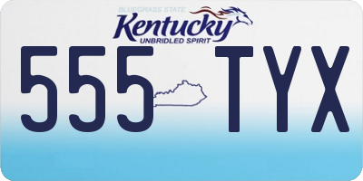 KY license plate 555TYX