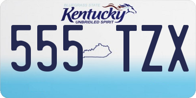 KY license plate 555TZX