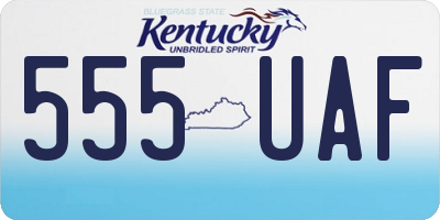 KY license plate 555UAF
