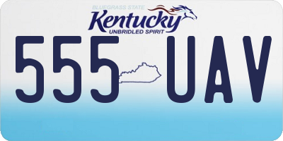 KY license plate 555UAV