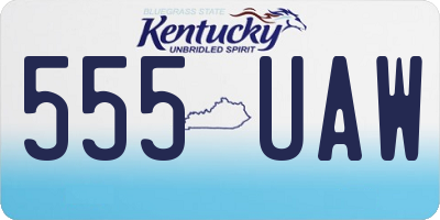 KY license plate 555UAW