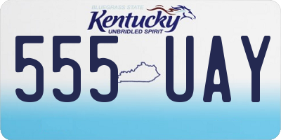 KY license plate 555UAY