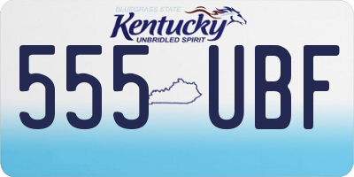 KY license plate 555UBF