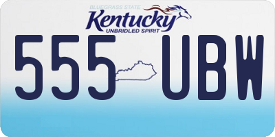 KY license plate 555UBW