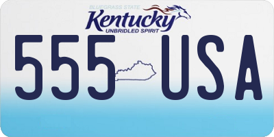 KY license plate 555USA