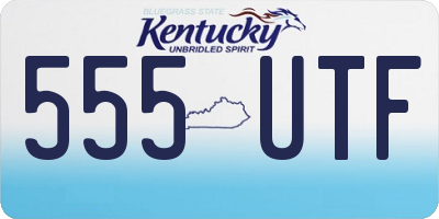 KY license plate 555UTF