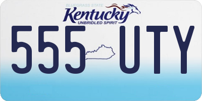 KY license plate 555UTY