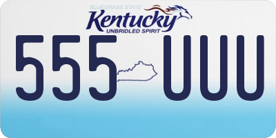 KY license plate 555UUU