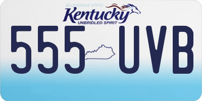 KY license plate 555UVB